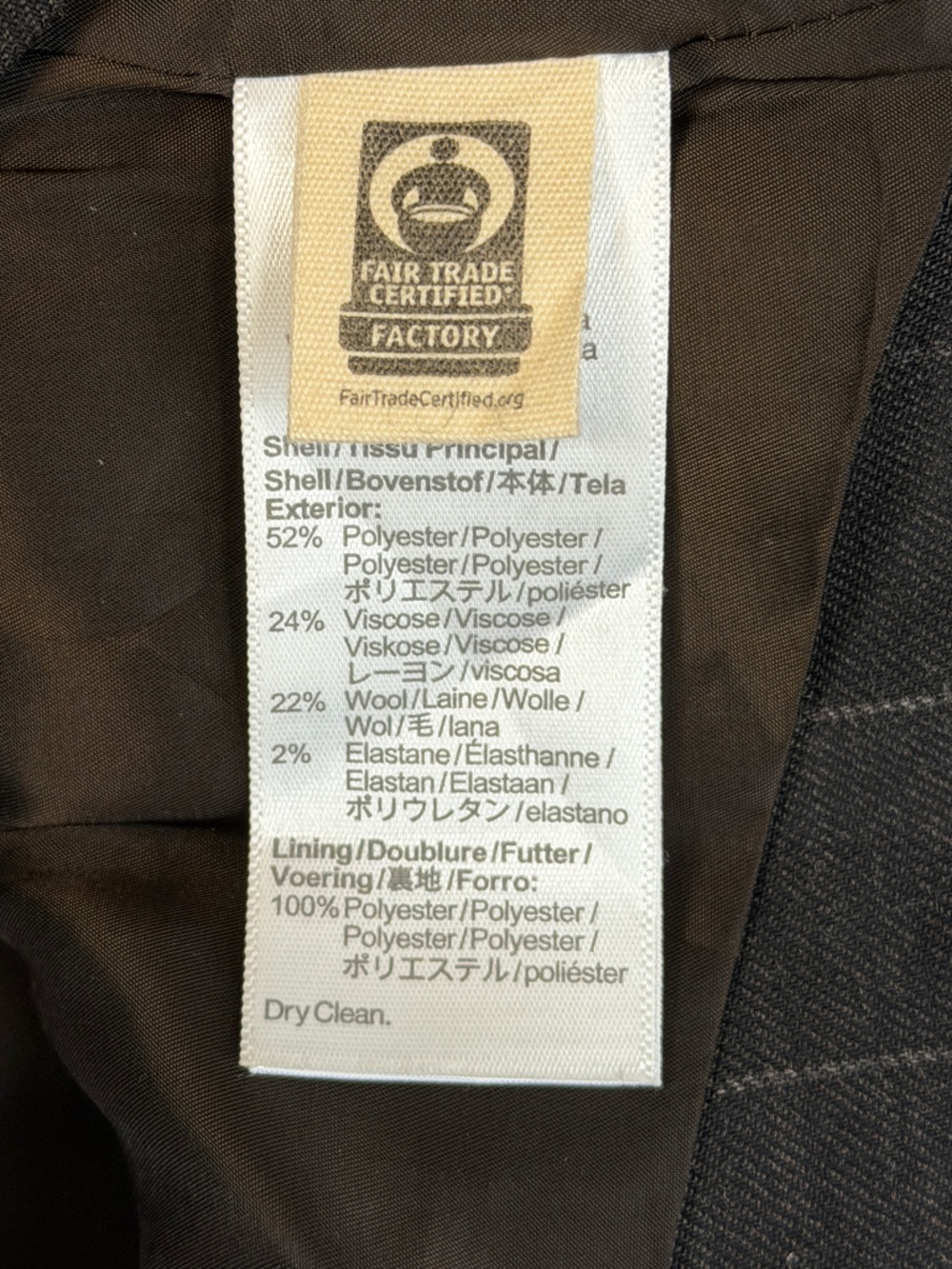 Madewell Single-Breasted Scoopneck Vest Chocolate Wide Pinstripe Size 6 #2175 - Picture 7 of 7